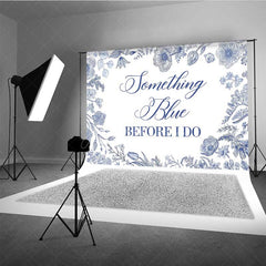Aperturee Aperturee Something Blue Before I Do Bridal Shower Elegant Blue Floral Sketch Banner Classic Wedding Bachelorette Party