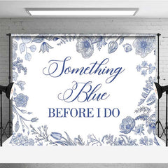 Aperturee Aperturee Something Blue Before I Do Bridal Shower Elegant Blue Floral Sketch Banner Classic Wedding Bachelorette Party