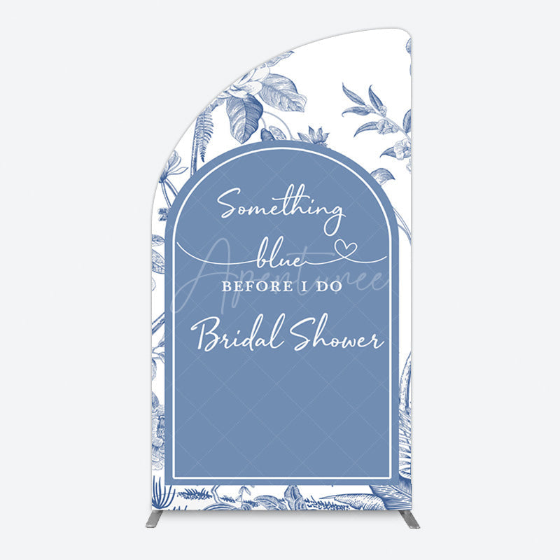 Aperturee - Aperturee Something Blue Before I Do Bridal Shower Half Moon Arch Backdrop