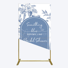 Aperturee - Aperturee Something Blue Before I Do Bridal Shower Rectangle Backdrop