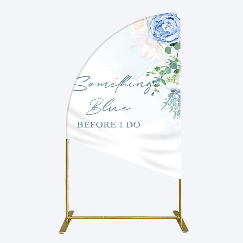 Aperturee - Aperturee Something Blue Before I Do Wedding Half Moon Arch Backdrop