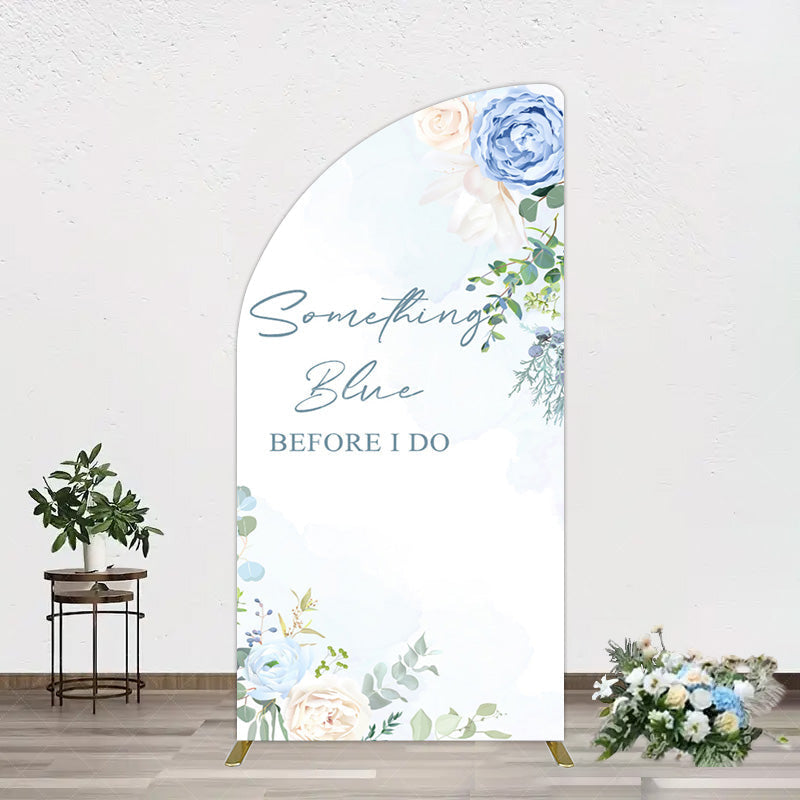 Aperturee - Aperturee Something Blue Before I Do Wedding Half Moon Arch Backdrop