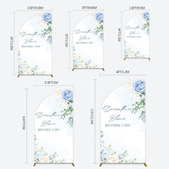 Aperturee - Aperturee Something Blue Before I Do Wedding Half Moon Arch Backdrop