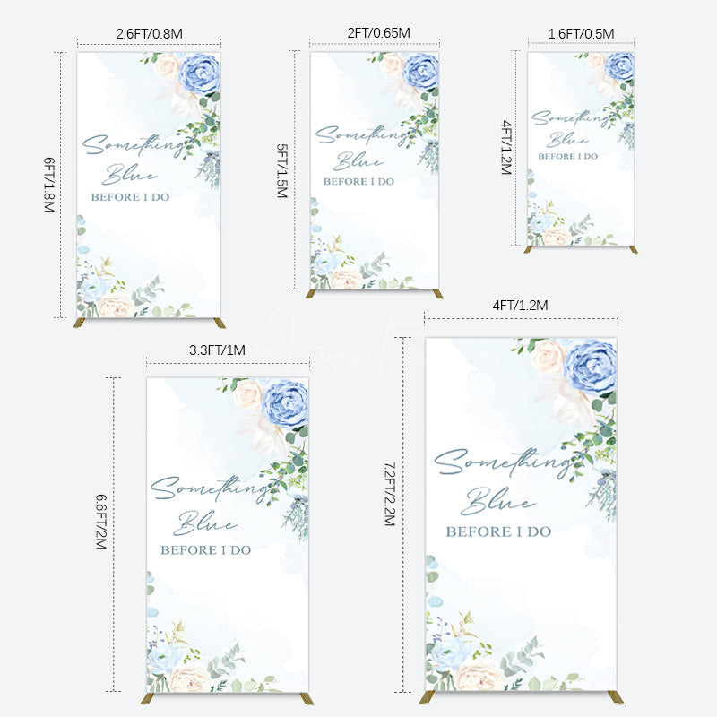 Aperturee - Aperturee Something Blue Before I Do Wedding Rectangle Backdrop