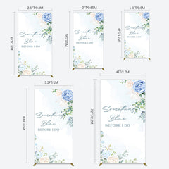 Aperturee - Aperturee Something Blue Before I Do Wedding Rectangle Backdrop