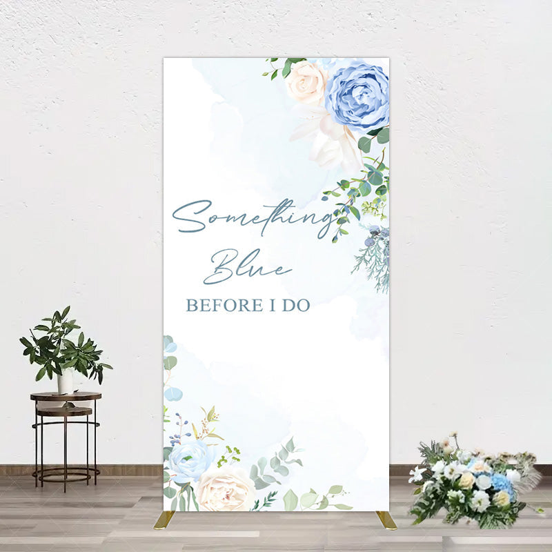 Aperturee - Aperturee Something Blue Before I Do Wedding Rectangle Backdrop