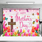 Aperturee - Aperturee Sparkle Cross Floral Wood Happy Mothers Day Backdrop