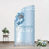 Aperturee - Aperturee Sparkle Diamonds Blue Congrats Grad Half Moon Arch Backdrop