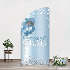 Aperturee - Aperturee Sparkle Diamonds Blue Congrats Grad Half Moon Arch Backdrop