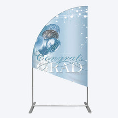 Aperturee - Aperturee Sparkle Diamonds Blue Congrats Grad Half Moon Arch Backdrop