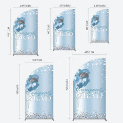 Aperturee - Aperturee Sparkle Diamonds Blue Congrats Grad Half Moon Arch Backdrop
