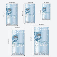 Aperturee - Aperturee Sparkle Diamonds Blue Congrats Grad Rectangle Backdrop