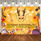 Aperturee - Aperturee Sparkle Gold Crutch Dragon Happy Birthday Backdrop