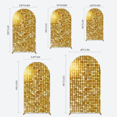 Aperturee - Aperturee Sparkle Heart Gold Sequins Birthday Arch Backdrop