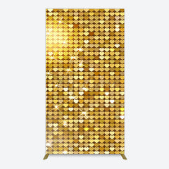 Aperturee - Aperturee Sparkle Heart Gold Sequins Birthday Rectangle Backdrop