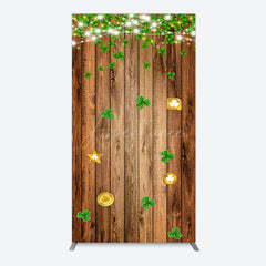 Aperturee - Aperturee Sparkle Light Clover Wooden St Patrick Rectangle Backdrop