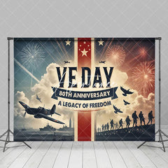 Aperturee - Aperturee Sparkle Military Battlefield Happy VE Day Backdrop
