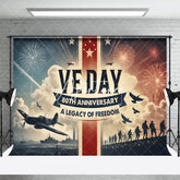 Aperturee - Aperturee Sparkle Military Battlefield Happy VE Day Backdrop