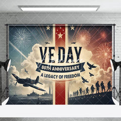 Aperturee - Aperturee Sparkle Military Battlefield Happy VE Day Backdrop