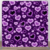 Aperturee - Aperturee Sparkle Purple Hearts Romantic Pillow Case Backdrop