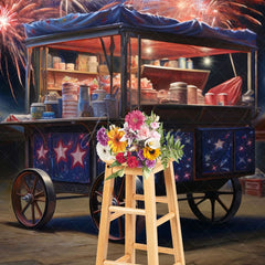 Aperturee - Aperturee Sparkle Trolley Shelf Independence Day Photo Backdrop