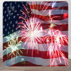 Aperturee - Aperturee Sparkle Usa Flag Independence Day Pillow Case Backdrop