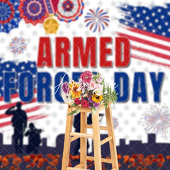 Aperturee - Aperturee Sparkle Usa Flag National Armed Forces Day Backdrop