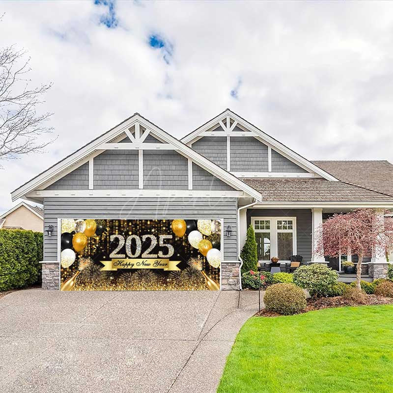 Aperturee - Aperturee Sparkling Bokeh Champagne 2025 Garage Door Banner