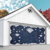 Aperturee - Aperturee Sparkling Diamonds Navy Denim Garage Door Banner