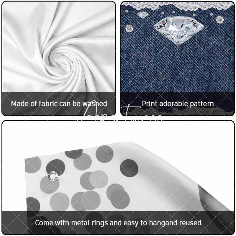 Aperturee - Aperturee Sparkling Diamonds Navy Denim Garage Door Banner