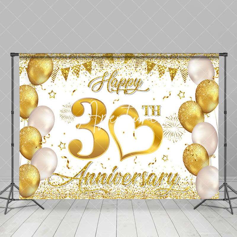Aperturee - Aperturee Sparkling Gold Ribbons 30Th Anniversary Backdrop