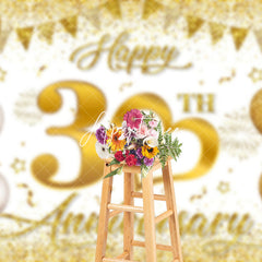 Aperturee - Aperturee Sparkling Gold Ribbons 30Th Anniversary Backdrop
