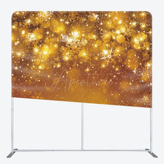 Aperturee - Aperturee Sparkling Golden Snowflake Bokeh Warm Winter Backdrop