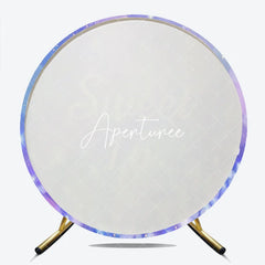 Aperturee - Aperturee Sparkling Purple Blue Bokeh Glitter Sweet 16 Round Backdrop Dreamy Stars Birthday Party Celebration Decor