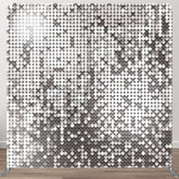 Aperturee - Aperturee Sparkling Silver Sequin Wall Backdrop Cover For Party