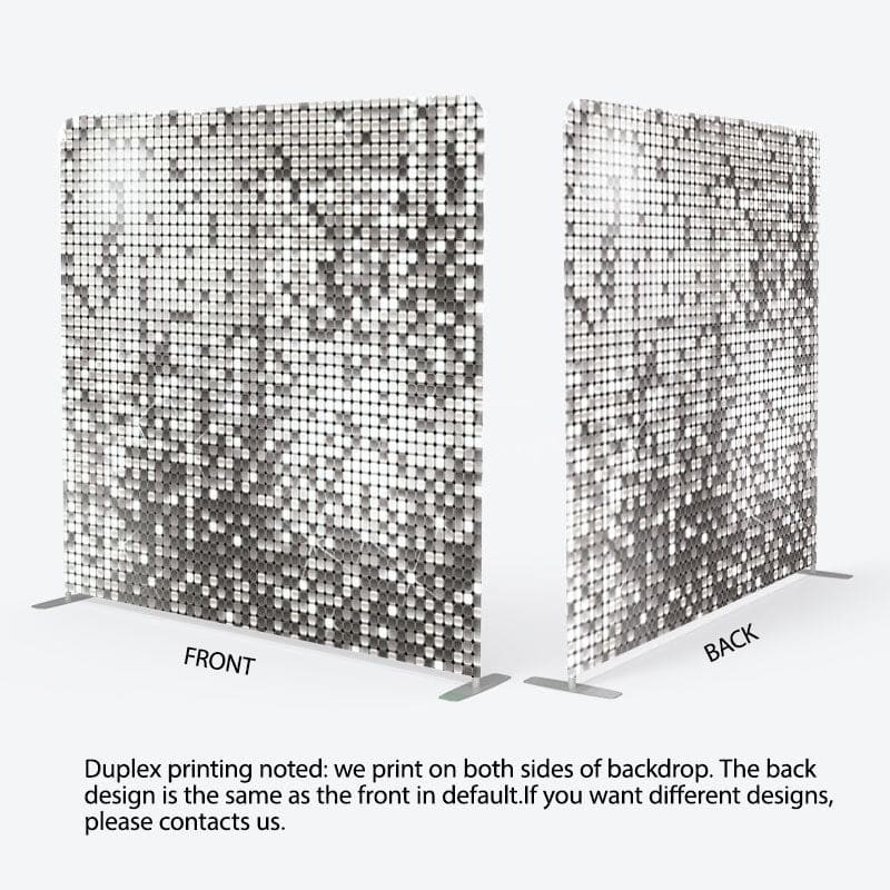 Aperturee - Aperturee Sparkling Silver Sequin Wall Backdrop Cover For Party