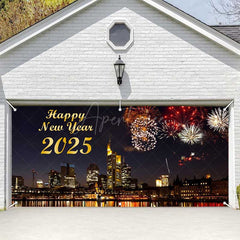 Aperturee - Aperturee Sparks Night Sky Modern Led City Garage Door Banner