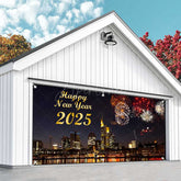 Aperturee - Aperturee Sparks Night Sky Modern Led City Garage Door Banner
