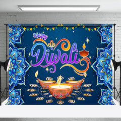 Aperturee - Aperturee Sparks Pink Floral Colorful Mandala Diwali Backdrop