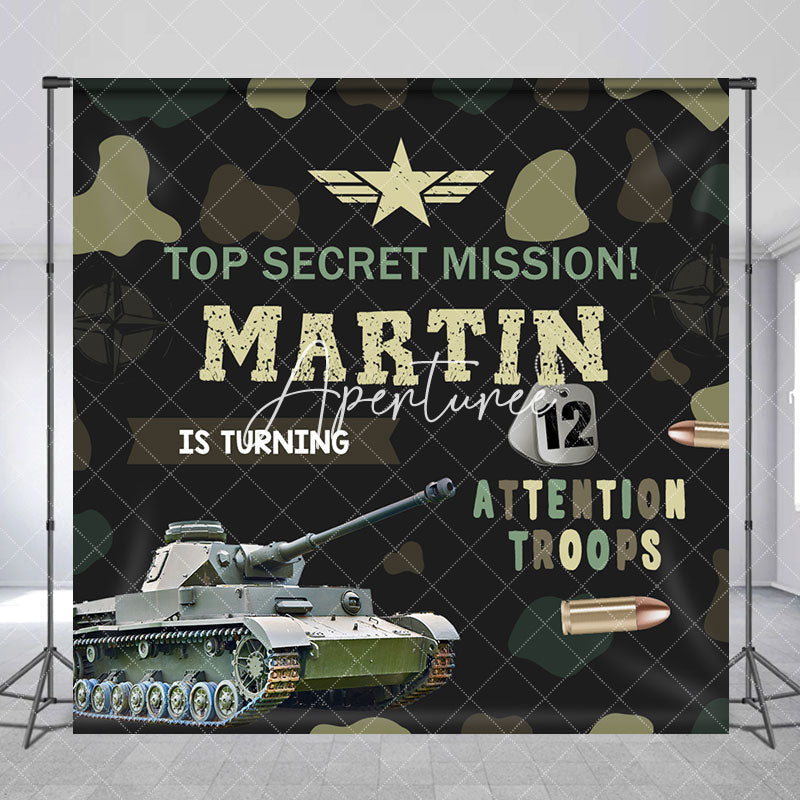 Aperturee - Aperturee Special Forces Tank Custom 12th Birthday Backdrop