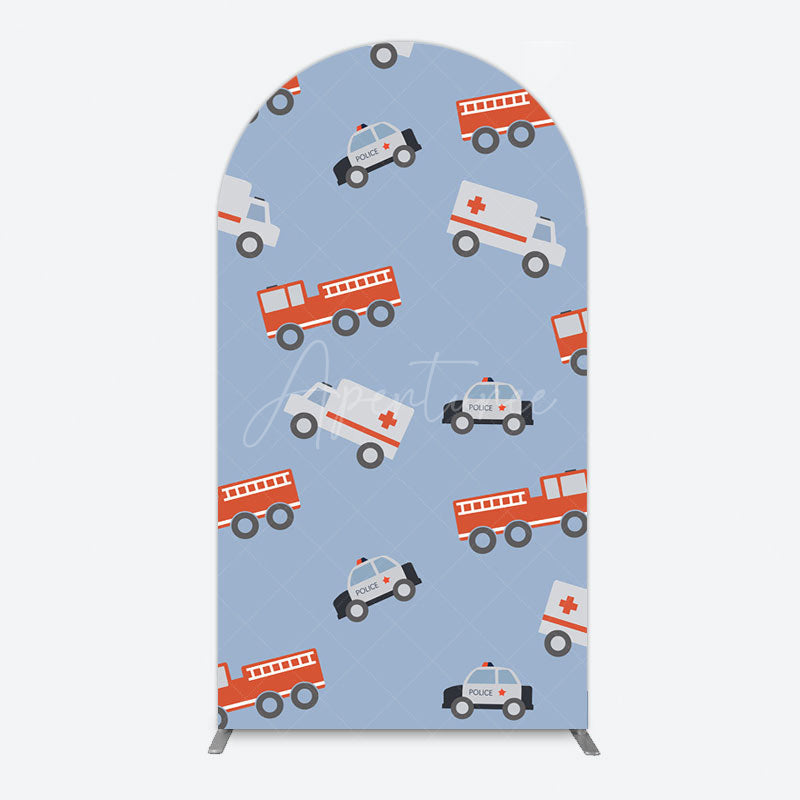 Aperturee - Aperturee Special Vehicle Cartoon Sweet Birthday Arch Backdrop