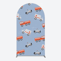 Aperturee - Aperturee Special Vehicle Cartoon Sweet Birthday Arch Backdrop