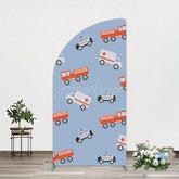 Aperturee - Aperturee Special Vehicle Cartoon Sweet Birthday Half Moon Arch Backdrop