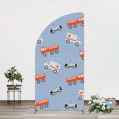 Aperturee - Aperturee Special Vehicle Cartoon Sweet Birthday Half Moon Arch Backdrop