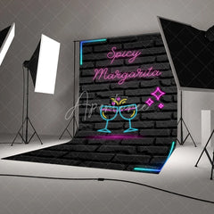 Aperturee - Aperturee Spicy Margarita Neon Sign Bridal Shower Backdrop Bachelorette Party Bar Decor Girls Night Out Photo Prop