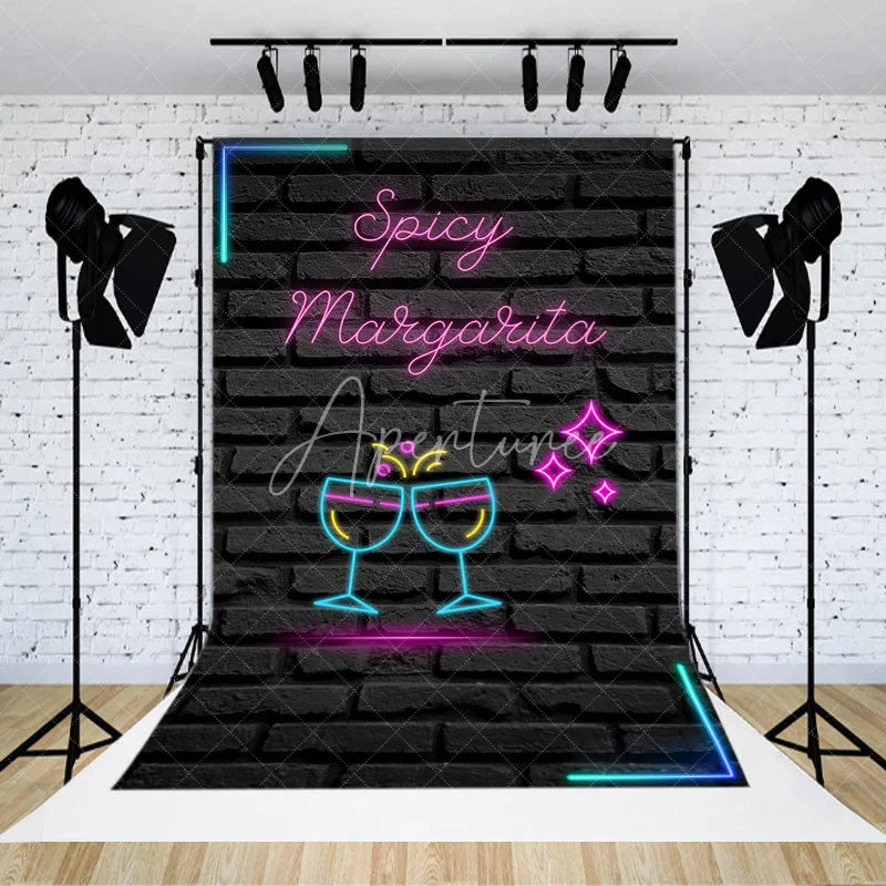Aperturee - Aperturee Spicy Margarita Neon Sign Bridal Shower Backdrop Bachelorette Party Bar Decor Girls Night Out Photo Prop