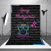 Aperturee - Aperturee Spicy Margarita Neon Sign Bridal Shower Backdrop Bachelorette Party Bar Decor Girls Night Out Photo Prop