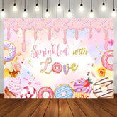Aperturee - Aperturee Spinkled With Love Pink Creamy Birthday Backdrop