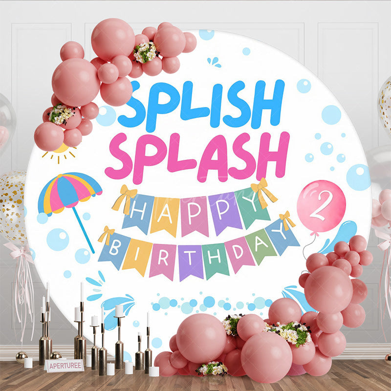 Aperturee - Aperturee Splish Splash Bubble 2nd Summer Birthday Round Backdrop