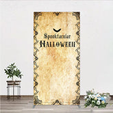 Aperturee - Aperturee Spooktacular Halloween Rectangle Backdrop Vintage Gothic Border with Bats Old Parchment Paper Themed Party Decor